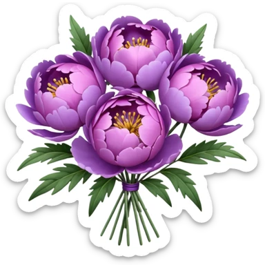 bouquet of lavender peonies sticker
