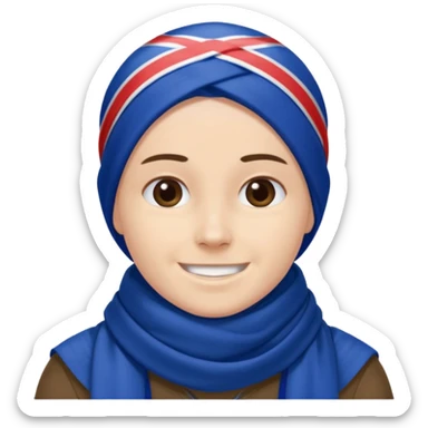 Glasgow rangers fan wearing scarf no head covering sticker