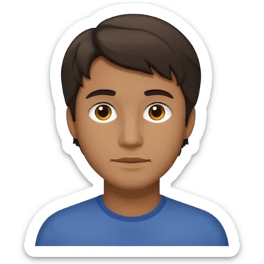 Un hombre con pelo chino y corto medio morenito u sticker