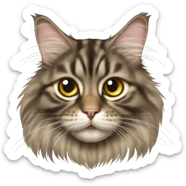 Maine Coon with eyes in a bunch sticker