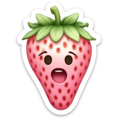 singular pastel pink strawberry sticker
