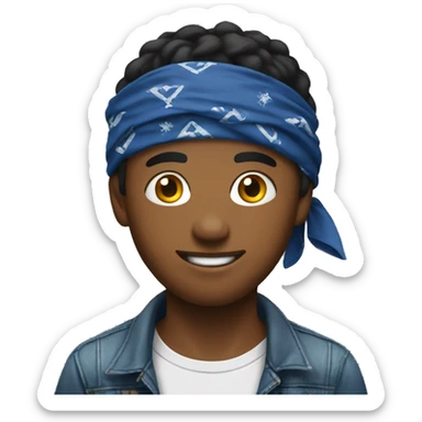 young man with a bandana around neck sticker
