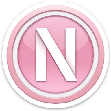 Netflix aesthetic "N" logo in pastel pink with white glowing outline around "N" sticker