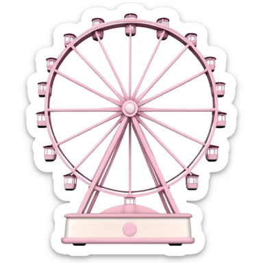 mix light pink and white theme park Ferris wheel sticker