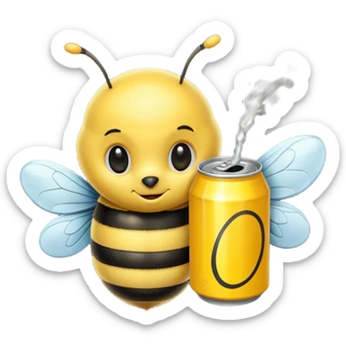 bee drinkig soda sticker