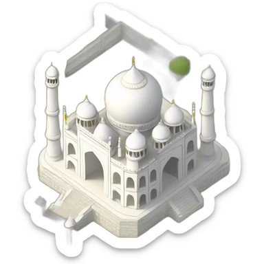 Taj mahal isometric sticker