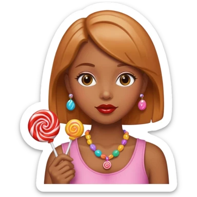 girl made of candy, with accessories from candy sticker