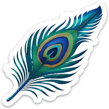 Peacock feather sticker