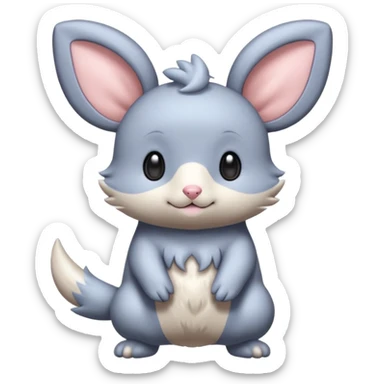 Teddiursa-Minccino-Espurr-fusion  sticker