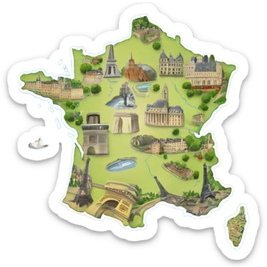 Carte de france sticker