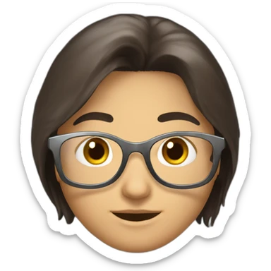 Uzbek 15yo, dark brown long a bit shiny hair with thin metal view glasses sticker