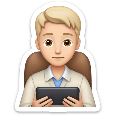 Person typing  sticker