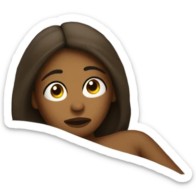 Girl sick and laying in bed  sticker