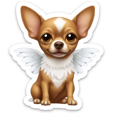 Brown chihuahua with angel wings  sticker