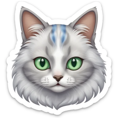 more slanted eyes with a green/blue colour, made the cat look challenging sticker