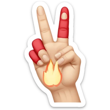 pointer finger up, middle finger up and pinky finger up, ring finger down sticker