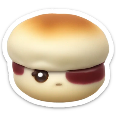 steamed bun with red bean paste filling sticker