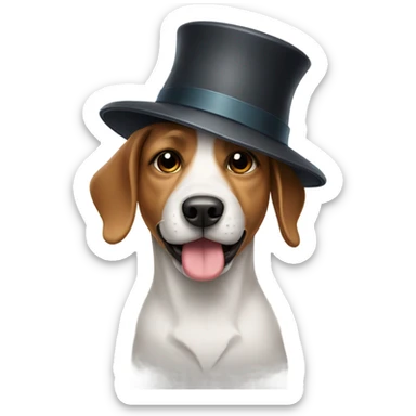 Dog in a hat sticker