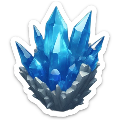 blue crystal formation with spikes sticker