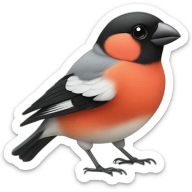 The bullfinch is waving its wing sticker