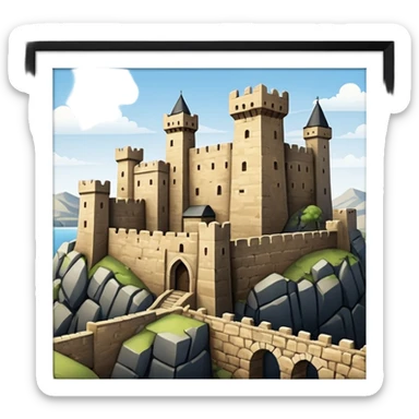 ancient fortified city with high wall sticker