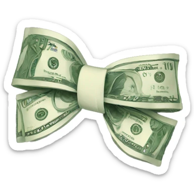 Money bow sticker