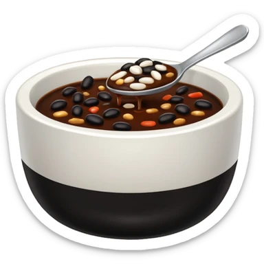 small bowl of black bean sauce, dark glossy sticker