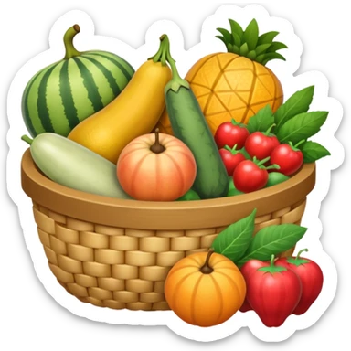 panier de fruits et légumes de saison hiver sticker