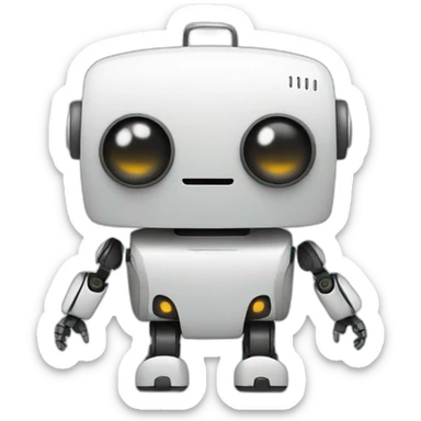 Cute robot minimalist 2D sticker