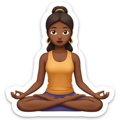 The figure of a woman in meditation (simple, abstract) sticker