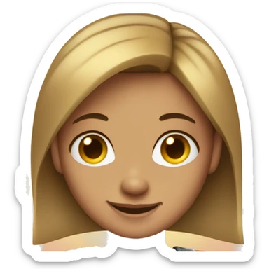 Girl with a smirk putting hair behind ear sticker