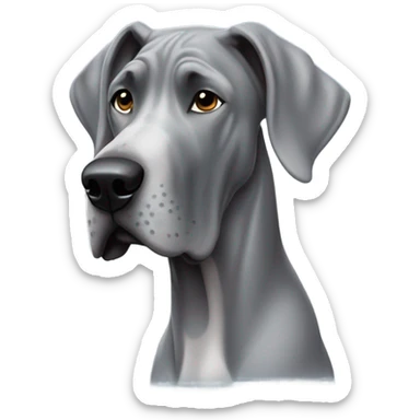 Grey great dane with winter coat sticker