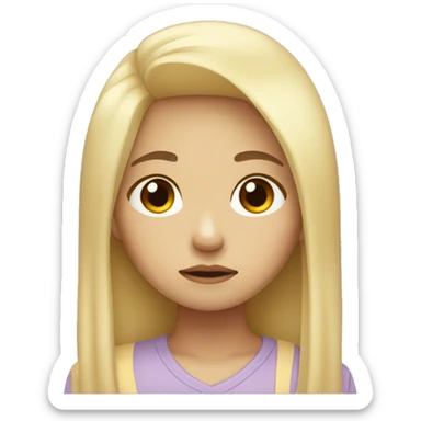 Sad Asian girl with blonde hair sticker