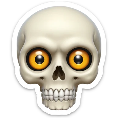a skull with protruding eyes sticker