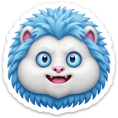 white monster with blue eyes emoji sticker