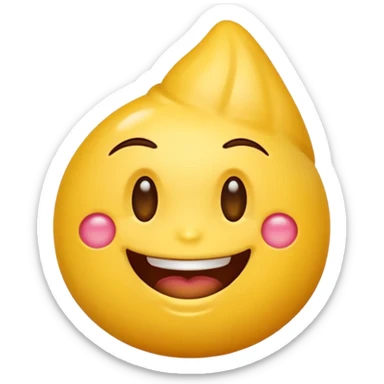 Emoji mordiéndose el dedo sonriendo de forma coqueta sticker