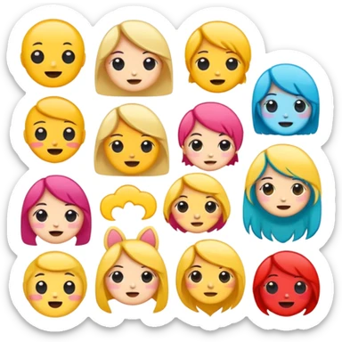 Cute cartoon sticker, simple flat design, bold outline, bright colors, chibi style, expressive face, minimal background, vector style, high contrast, emoji-like, transparent background, sticker pack style sticker