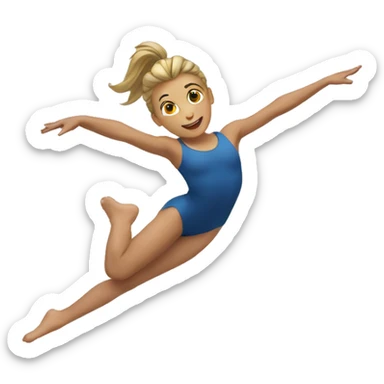 Une gymnastique qui fait un saut écart  sticker
