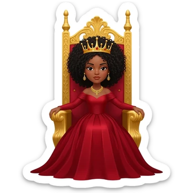 Latino queen with curly black hair sticker
