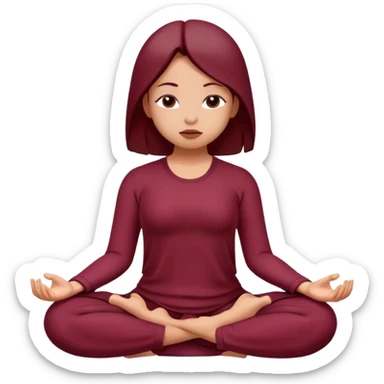 meditation girl Burgundy sticker
