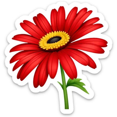 Red gerber daisy sticker