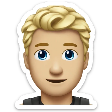 JJ MAYBANK blonde short but messy hair blue eyes man sticker