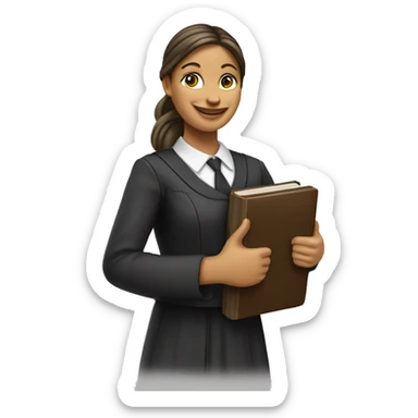 a female mormon missionary holding a bible and giving a thumbs up sticker