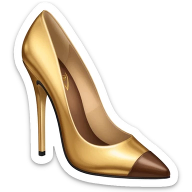 Metallic 24k gold and mocha brown womens shoes sticker