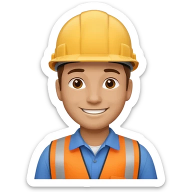 engineer wearing a hard hat side view sticker