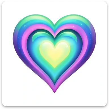 aurora borealis themed heart sticker
