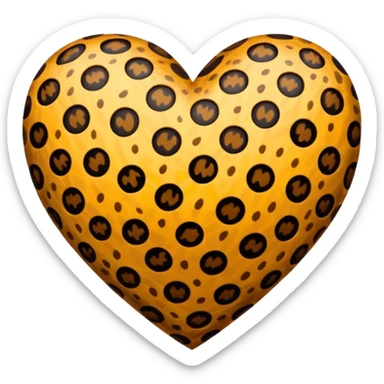 leopard print heart sticker