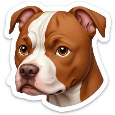 Brown and white pitbull ￼ sticker