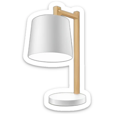 white-wood-desk lamp sticker