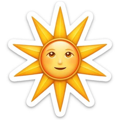 sun as a five-pointed star shape, yellow and orange sticker